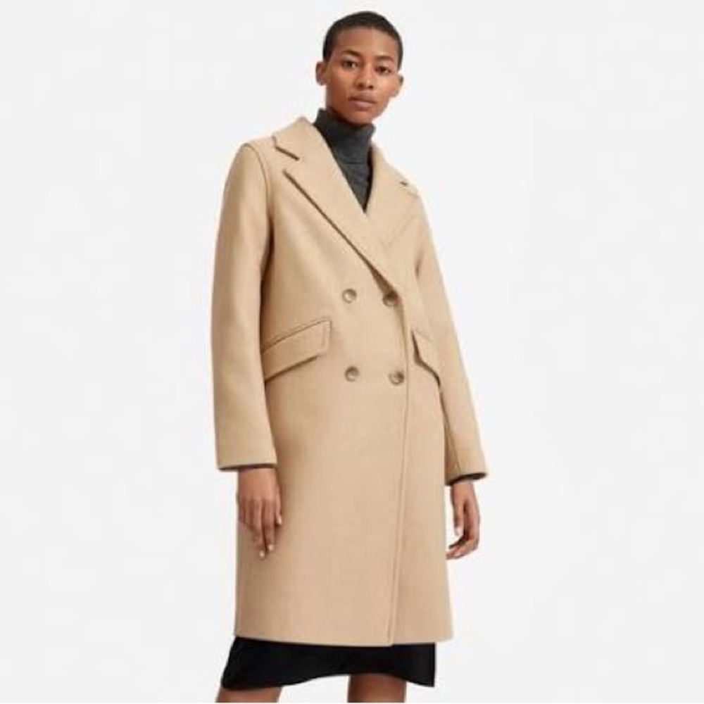 THE EVERLANE ITALIAN REWOOL OVERCOAT camel size 0